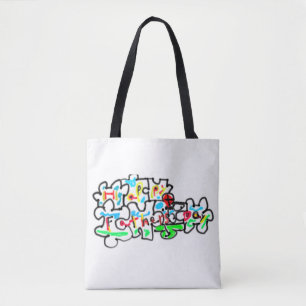 Frohes Vatertags-Puzzle-Kunst Tasche