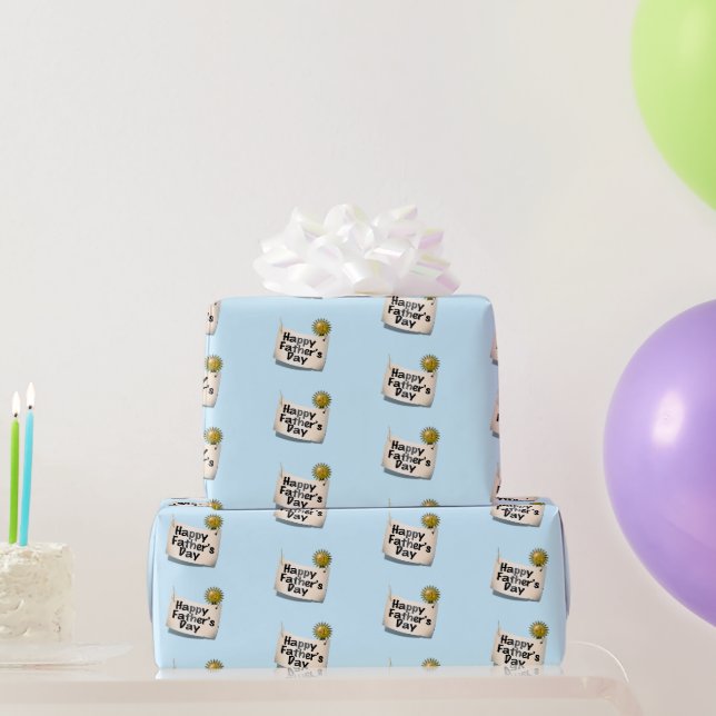 Frohes Vatertagsbanner Geschenkpapier (Partygeschenke)