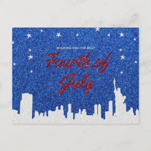 Frohes vierter Juli Glitter Postkarte