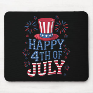 Frohes Viertes Juli Patriotische Amerikanische Fla Mousepad
