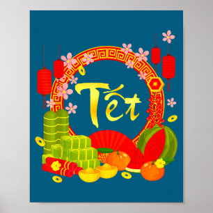 Frohes vietnamesisches Neujahrsfest 2026 Chuc Mung Poster
