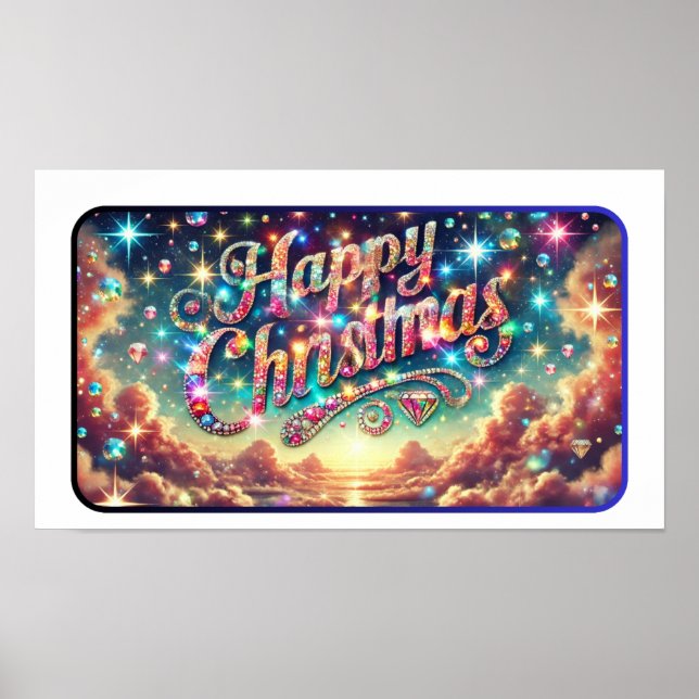 Frohes Weihnachten: Eine Diamant gedeckte Himmelsf Poster (Vorne)