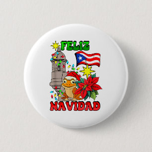 Frohes Weihnachten Frosch Puerto Rico Weihnachtsbe Button