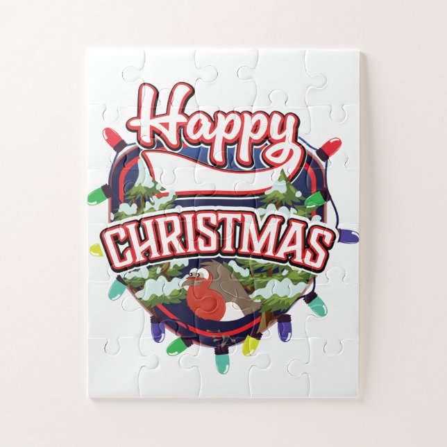 Frohes Weihnachts-Cartoon-Logo (Vertikal)