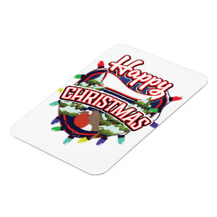 Frohes Weihnachts-Cartoon-Logo Magnet