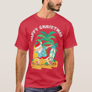 Frohes Weihnachts-Dabbing Santa Surf Board on Trop T-Shirt