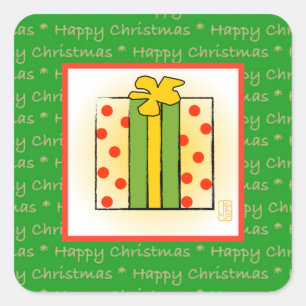 Frohes Weihnachts-Geschenkboxen Square Sticker