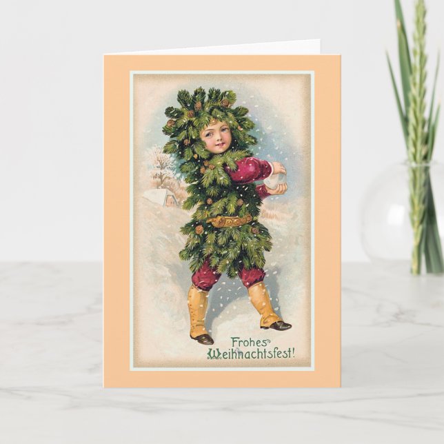 "Frohes Weihnachtsfest" Vintages Weihnachten (Vorderseite)