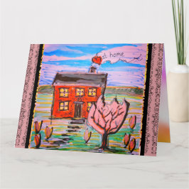Fröhlich auf Zuhause Niedlich House Colorful Karte