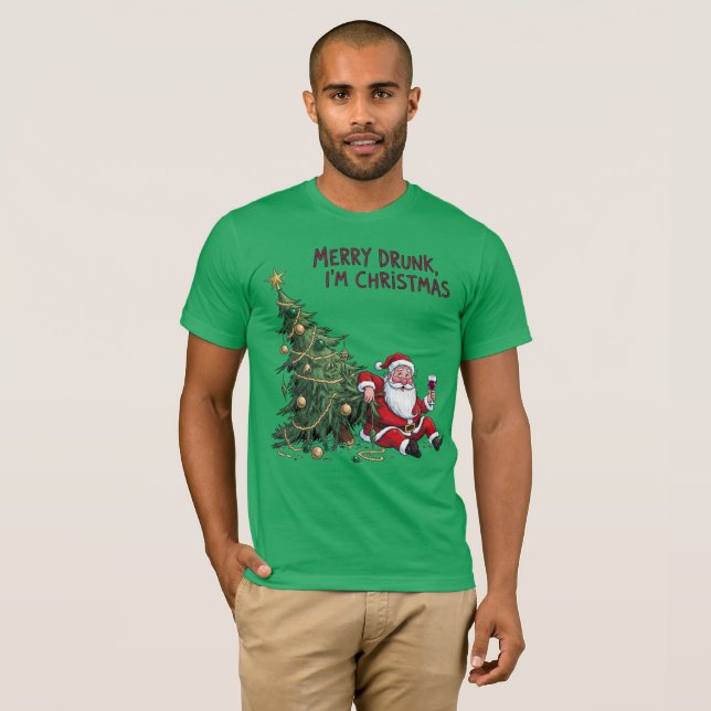 Fröhlich Betrunken, ich bin Weihnachtsmann T-Shirt (Vorne ganz)