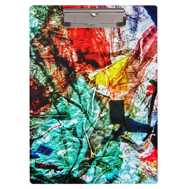 Fröhlich blaue abstrakte Zwischenablage, dunkelbla Klemmbrett (Vorderseite)