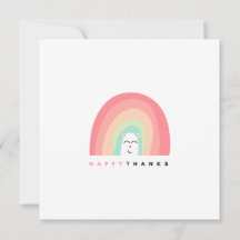 Fröhlich Dank Süß Regenbogen Tier Personalized