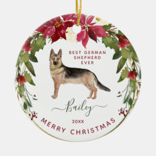 Fröhlich das Foto Weihnachtsschäferhund Ihr Keramik Ornament