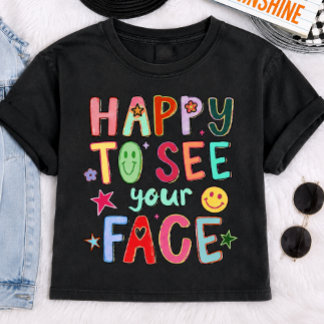 Fröhlich, dein Gesicht zu sehen Retro-Smiley-Grafi T-Shirt