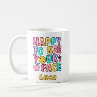 Fröhlich, dein Gesicht zu sehen, süßer Retro-Lehre Kaffeetasse