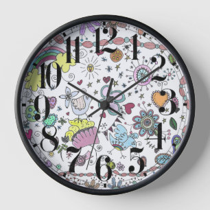 Fröhlich Fröhlich Freude Freude Doodle Uhr