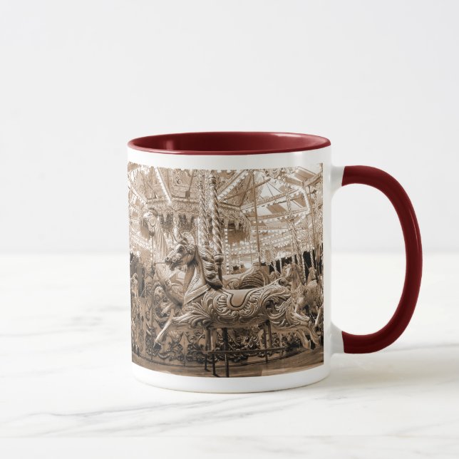Fröhlich-gehen-rund/Karussell - Sepia Tasse (Rechts)
