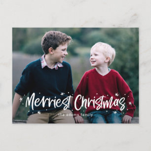 Fröhlich gezeichnete Weihnachtsgrüße Postkarte