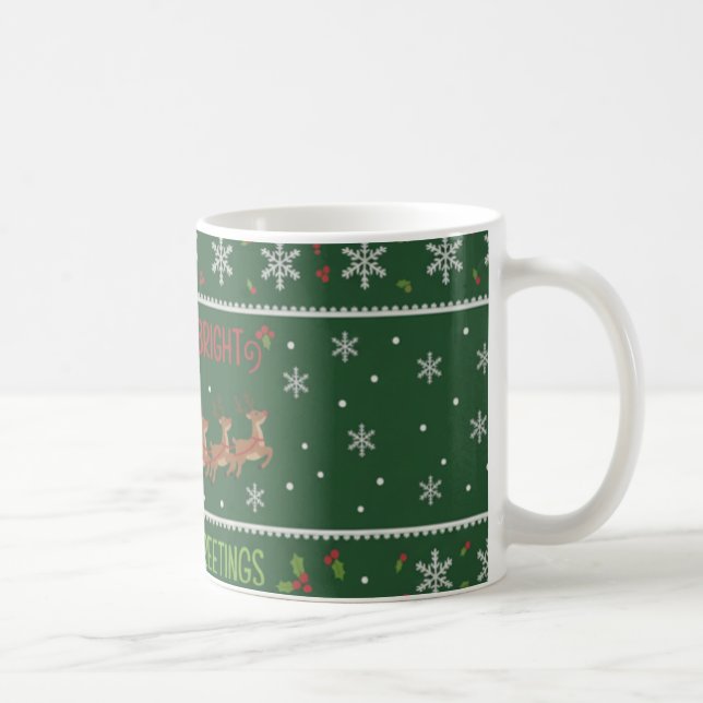 "Fröhlich & Hell" Weihnachtsmann-Schlitten-Weihnac Kaffeetasse (Rechts)
