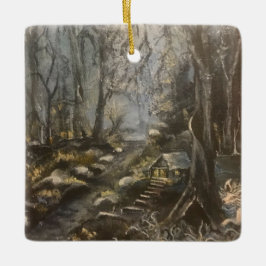 Fröhlich in den Moos Keramikornament