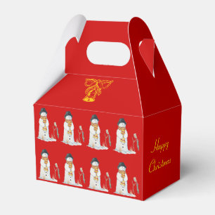 fröhlich lächelnde Schneeszene zu Weihnachten Geschenkschachtel