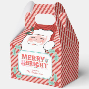fröhlich Merry & Bright Retro Rosa und Rot Santa Geschenkschachtel