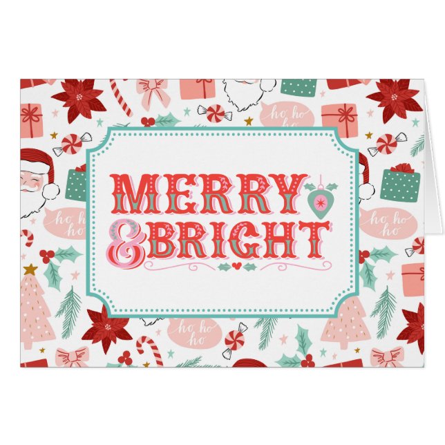 fröhlich Merry & Bright | Rosa und Roter Urlaub (Vorderseite (Horizontal))