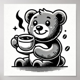 Fröhlich mit Kaffee Poster