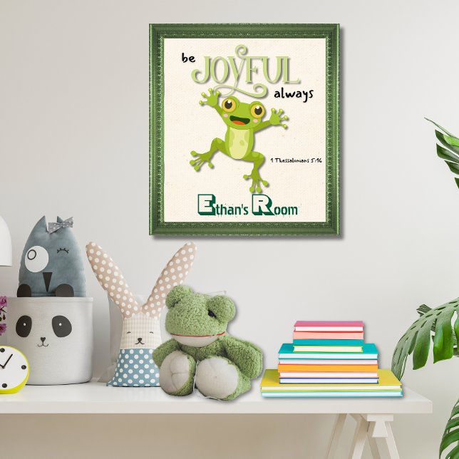 Fröhlich sein Bibelvers Frosch Illustration Poster (Von Creator hochgeladen)