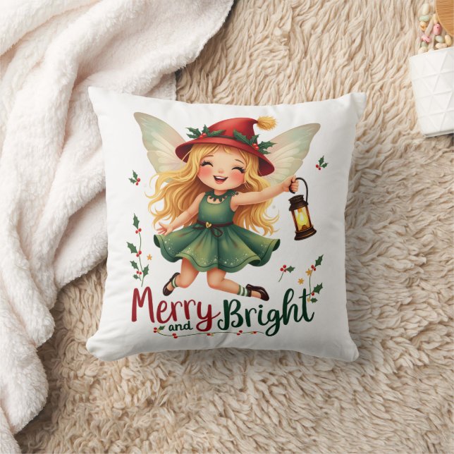 Fröhlich und hell, frohe Weihnachten Kissen (Decke)