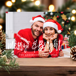 Fröhlich und hell gestreift Modernes Weihnachtsfes Feiertagskarte