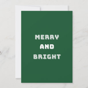 Fröhlich und hell, grüne Weihnachtskunst, Urlaub Dankeskarte