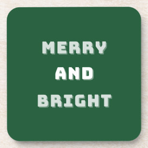 Fröhlich und hell, grüne Weihnachtskunst, Urlaub Getränkeuntersetzer