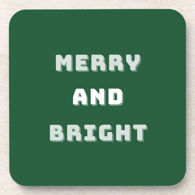 Fröhlich und hell, grüne Weihnachtskunst, Urlaub Getränkeuntersetzer (Vorderseite)