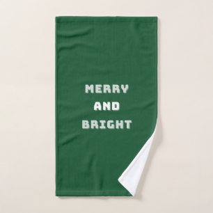 Fröhlich und hell, grüne Weihnachtskunst, Urlaub Handtuch