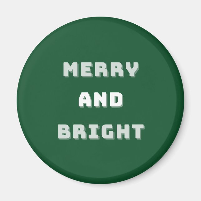 Fröhlich und hell, grüne Weihnachtskunst, Urlaub Magnet (Vorne)