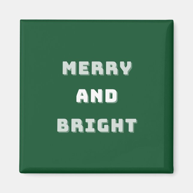 Fröhlich und hell, grüne Weihnachtskunst, Urlaub Magnet (Vorne)