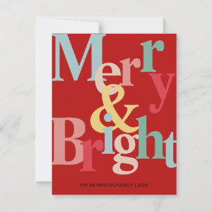 Fröhlich und hell Moderne Typografie rot Feiertagskarte