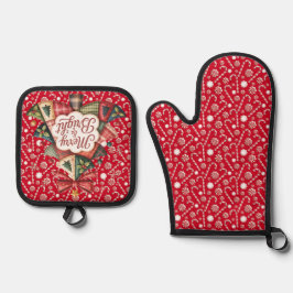 Fröhlich und hell ofenhandschuh & Topflappen-Set
