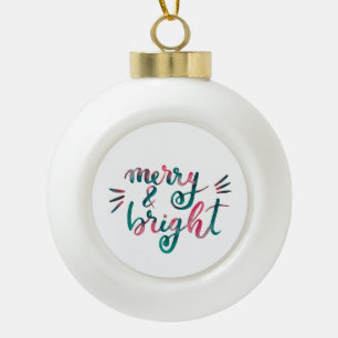 Fröhlich und hell - rosa und grün keramik Kugel-Ornament
