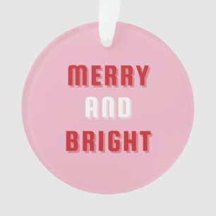 Fröhlich und hell, rosa Weihnachtskunst, Urlaubsmo Ornament