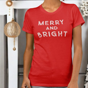 Fröhlich und hellrot - weiße Weihnachtsmonogramm c T-Shirt