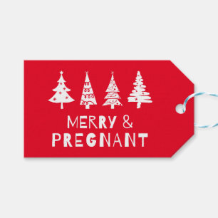 Fröhlich und schwanger zu Weihnachten Geschenkanhänger