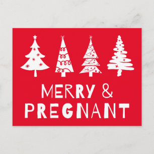 Fröhlich und schwanger zu Weihnachten Postkarte