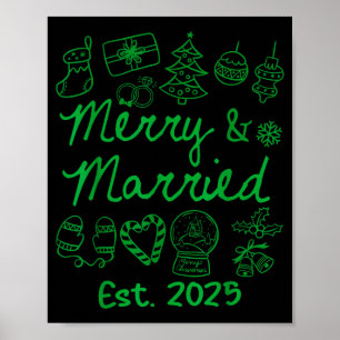 Fröhlich und verheiratet seit 2025 Weihnachten Paa Poster