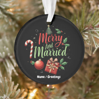 Fröhlich verheiratet: Euer erstes Weihnachten feie Ornament