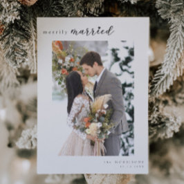 fröhlich verheiratetes Minimalistisches Winter Wed Feiertagskarte