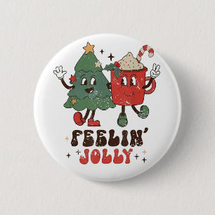 Fröhlich Weihnachten Heiße Schokolade Groovy Weihn Button