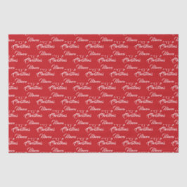 Fröhlich Weihnachts Rot-Schrift elegant Seidenpapier