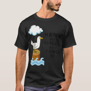Fröhlich wie ein Seagull mit einer französischen F T-Shirt